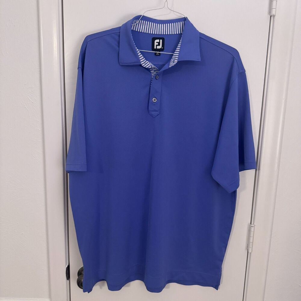 Mens XL FootJoy Performance Golf Polo Periwinkle Blue EUC